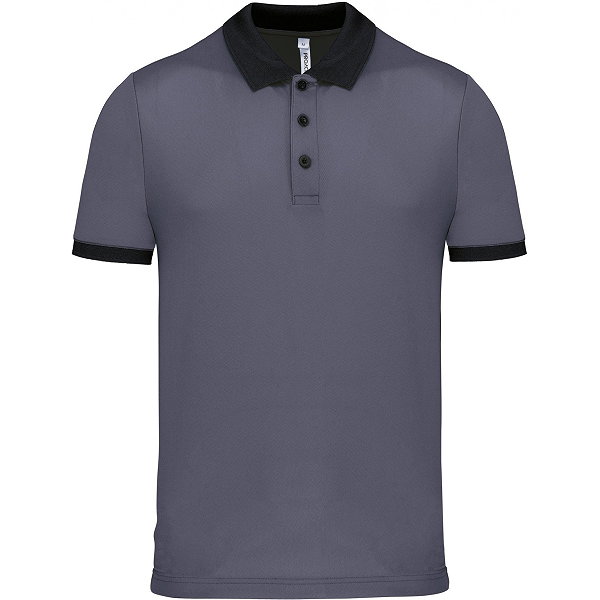 Proact Polo Fonctionnel Hommes - Gris / Noir