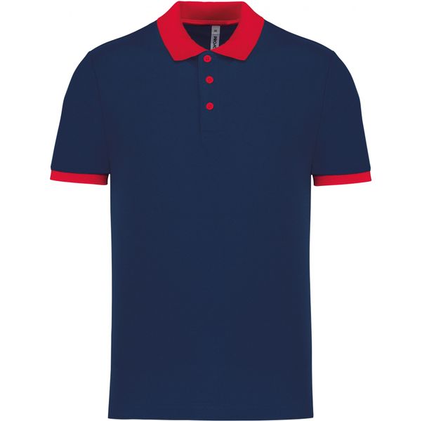 Proact Polo Fonctionnel Hommes - Marine / Rouge