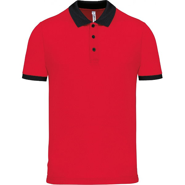 Proact Polo Fonctionnel Hommes - Rouge / Noir