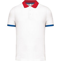 Proact Polo Fonctionnel Hommes - Blanc / Rouge / Royal