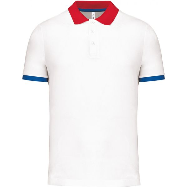 Proact Polo Fonctionnel Hommes - Blanc / Rouge / Royal