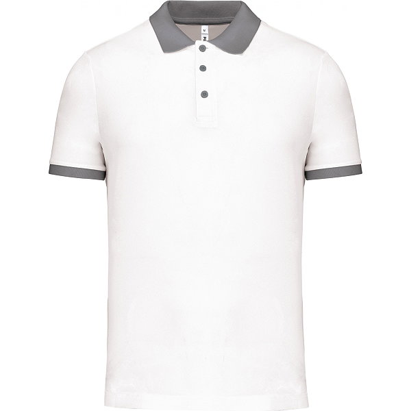 Proact Polo Fonctionnel Hommes - Blanc / Gris