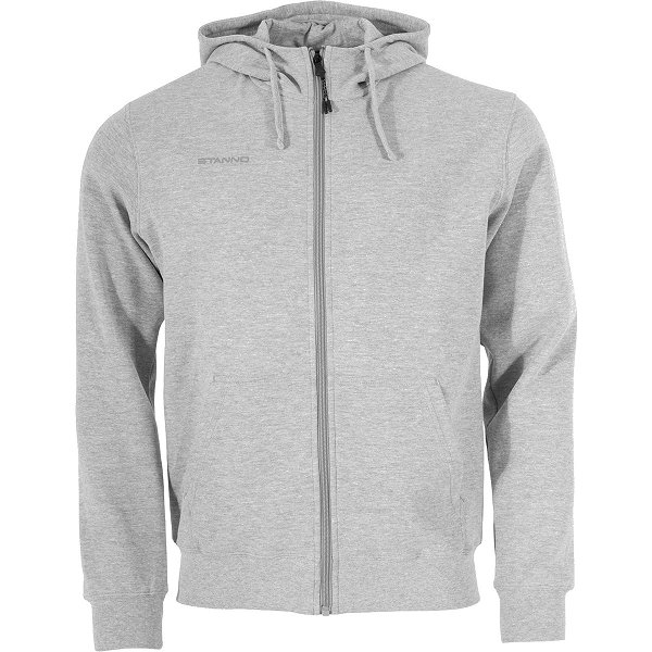 Stanno Base Hooded Sweat Full Zip Enfants - Gris Clair Mélange
