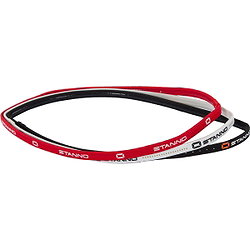 Stanno Non - Slip (3 Stuks) Haarband - Rood / Wit / Zwart