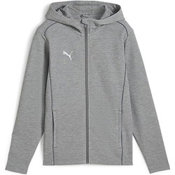 Puma Team Final Sweater Met Rits Kinderen - Lichtgrijs Gemeleerd