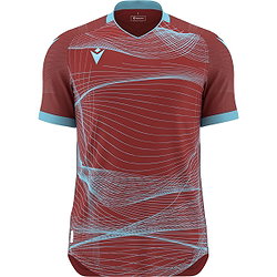 Macron Wyvern Eco Maillot À Manches Courtes Hommes - Bordeaux / Bleu Ciel