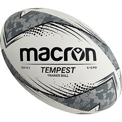 Macron Tempest (Size 5) Rugbyball - Schwarz