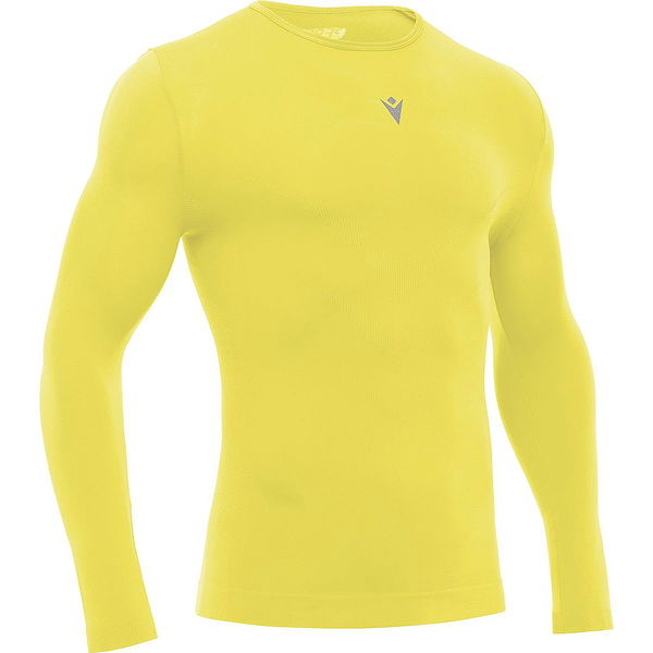 Macron Performance Shirt Lange Mouw voor Heren Geel Teamswear