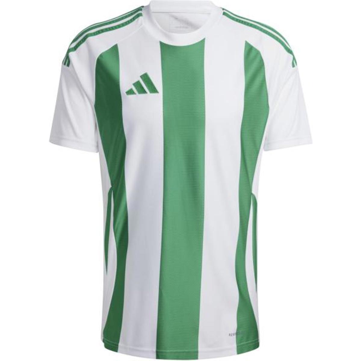 Adidas Striped 24 Maillot Manches Courtes pour Hommes Blanc Vert Teamswear