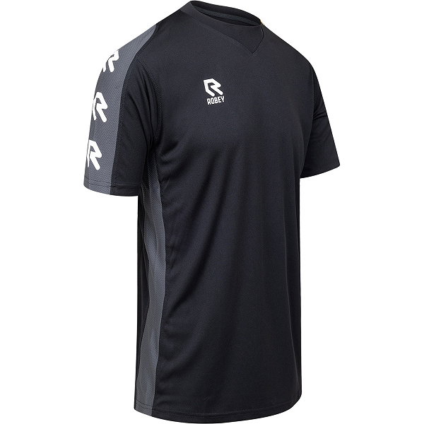Robey Performance Shirt Korte Mouw Kinderen - Zwart / Grijs