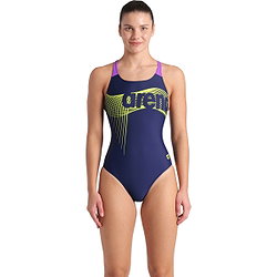 Arena Wake Swim Pro Back Badeanzug Damen - Marine / Lila