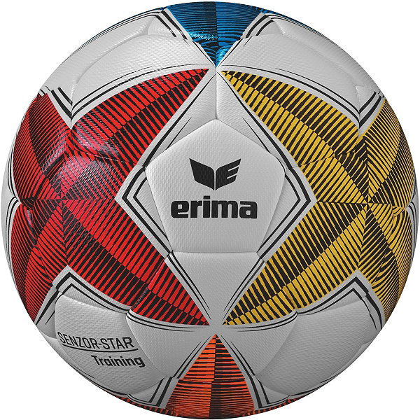 Erima Senzor Star (Size 5) Ballon D'entraînement - Rouge / Jaune / Bleu
