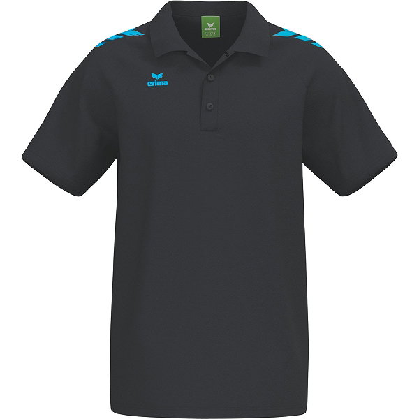 Erima Cmpt 3 Wings Polo Heren - Zwart / Curaçao