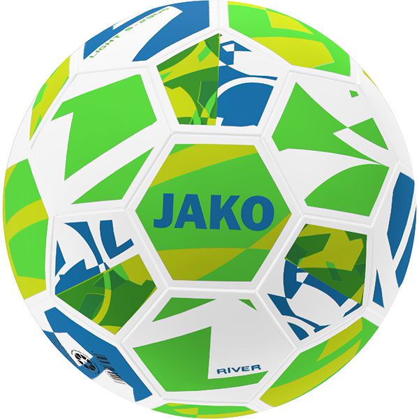 Jako River 290G (Size 4) Ballon Light - Blanc / Vert Fluo / Jaune Fluo