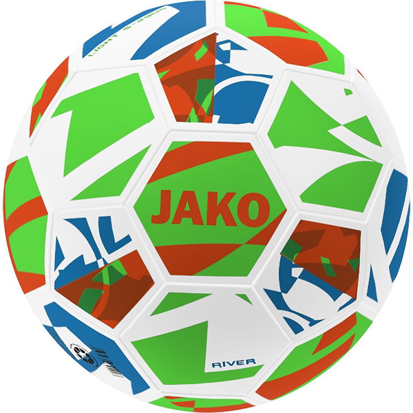 Jako River 350G (Size 5) Lightbal - Wit / Fluo Groen / Fluo Oranje