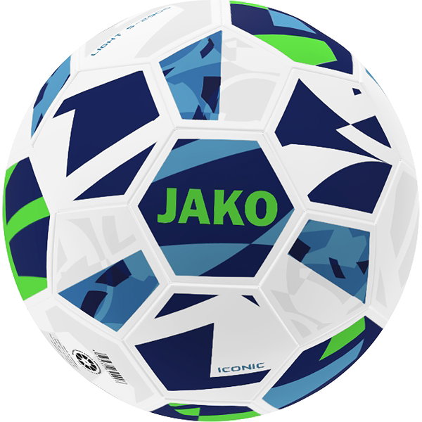Jako Iconic 350G (Size 5) Lightbal - Wit / Navy / Fluo Groen