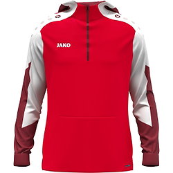 Voorvertoning: Jako Dynamic Hooded Half Zip Kinderen - Rood / Wit / Donkerrood