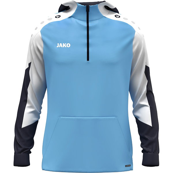 Jako Dynamic Hooded Half Zip Enfants - Bleu Ciel / Blanc / Marine
