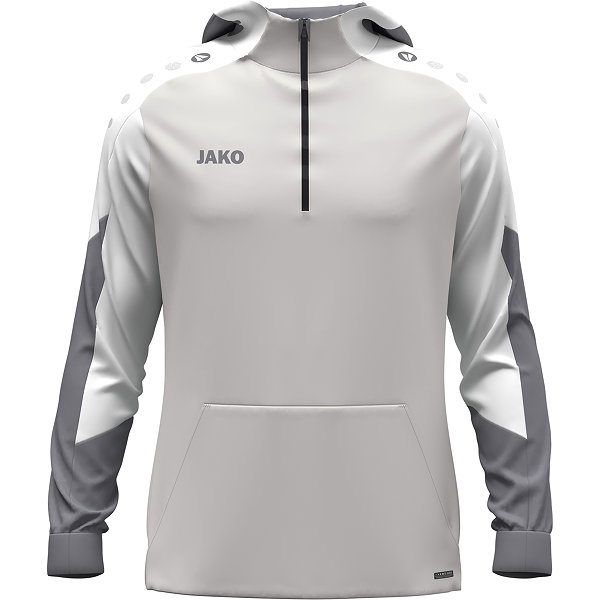 Jako Dynamic Hooded Half Zip Kinderen - Lichtgrijs / Wit / Grijs