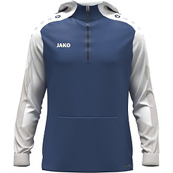 Jako Dynamic Hooded Half Zip Kinder - Nightblue / Weiß / Hellgrau