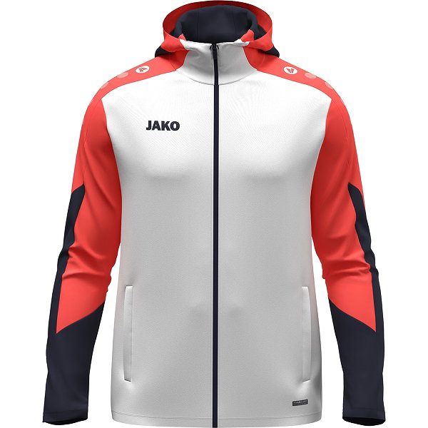 Jako Dynamic Hoodie Heren - Wit / Koraal / Marine