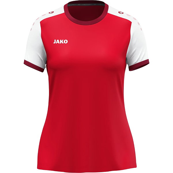 Jako Dynamic Shirt Korte Mouw Dames - Rood / Wit / Donkerrood