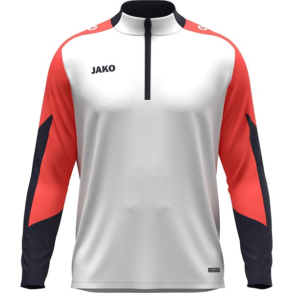 Jako Dynamic Ziptop Hommes - Blanc / Corail / Marine