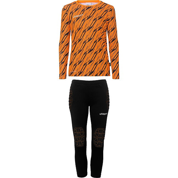 Uhlsport Progressive 28 Torwart Trikot Set Kinder - Neonorange / Schwarz