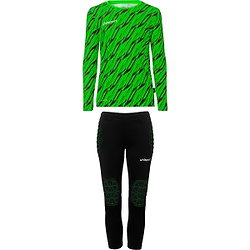Présentation: Uhlsport Progressive 28 Set De Gardien De But Enfants - Vert Fluo / Noir