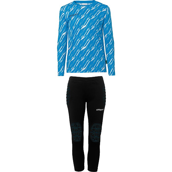 Uhlsport Progressive 28 Set De Gardien De But Enfants - Cyan / Blanc