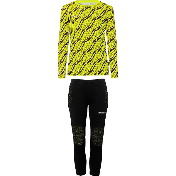 Uhlsport Progressive 28 Set De Gardien De But Enfants - Jaune Fluo / Noir