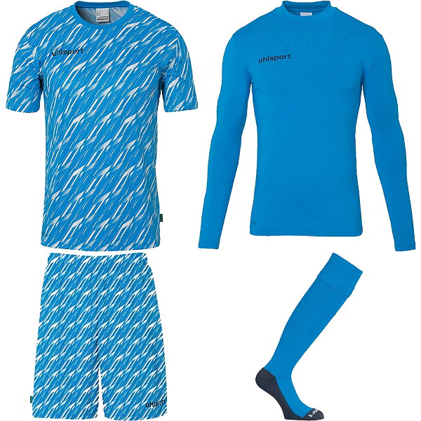 Uhlsport Progressive Set De Gardien De But Hommes - Cyan / Blanc