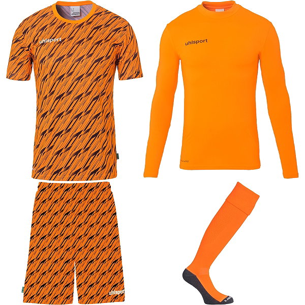Uhlsport Progressive Set De Gardien De But Hommes - Orange Fluo / Noir