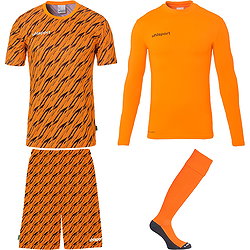 Uhlsport Progressive Set De Gardien De But Hommes - Orange Fluo / Noir
