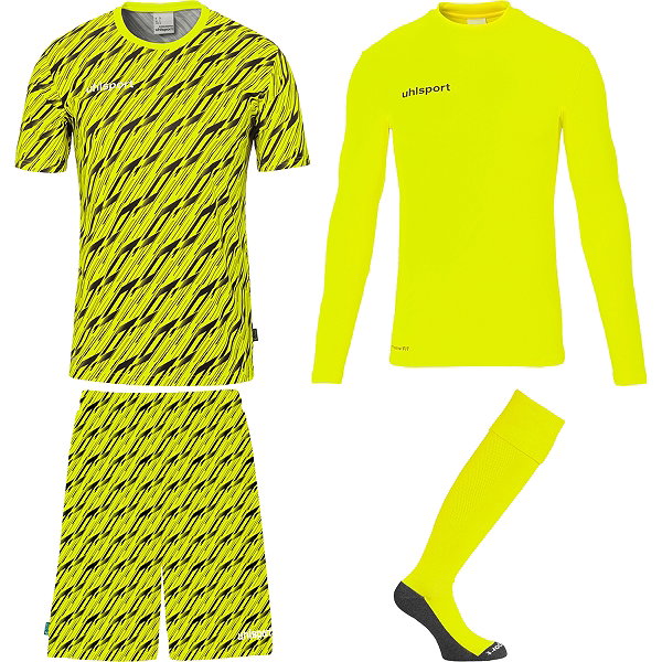 Uhlsport Progressive Torwart Trikot Set Kinder - Neongelb / Schwarz