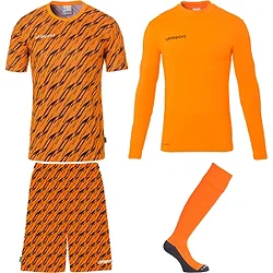 Uhlsport Progressive Set De Gardien De But Enfants - Orange Fluo / Noir