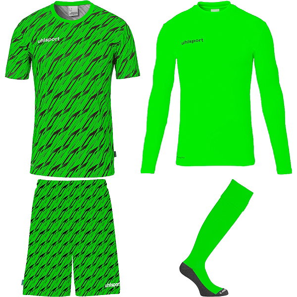 Uhlsport Progressive Torwart Trikot Set Kinder - Neongrün / Schwarz