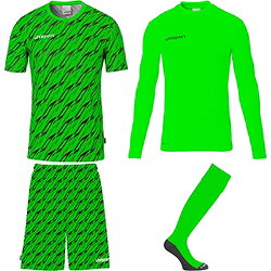 Uhlsport Progressive Set De Gardien De But Enfants - Vert Fluo / Noir