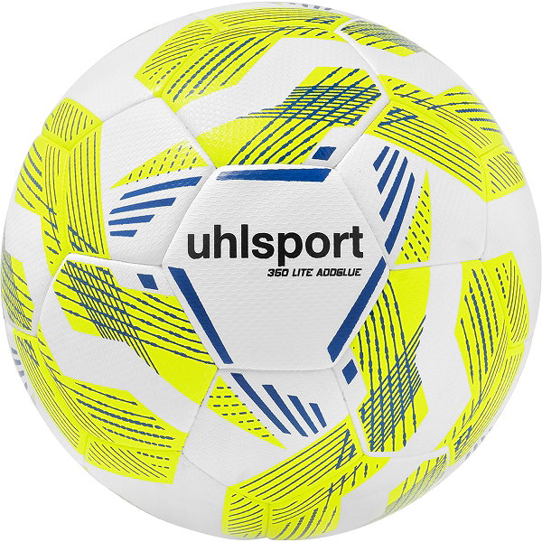 Uhlsport 350 Lite Addglue Ballon De Compétition Et D'entraînement - Blanc / Jaune Fluo / Royal