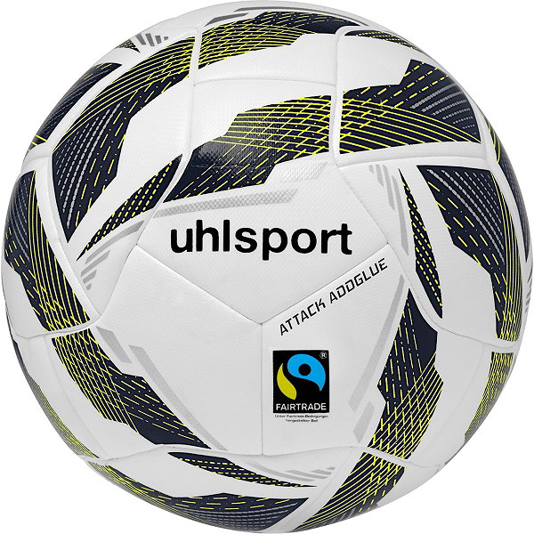 Uhlsport Attack Addglue Ftp Ballon De Compétition Et D'entraînement - Blanc / Marine / Jaune Fluo