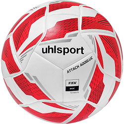 Uhlsport Attack Addglue Ballon De Compétition Et D'entraînement - Blanc / Rouge / Argent