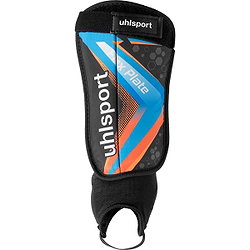 Uhlsport Flex Protège-Tibias - Noir / Cyan / Orange Fluo