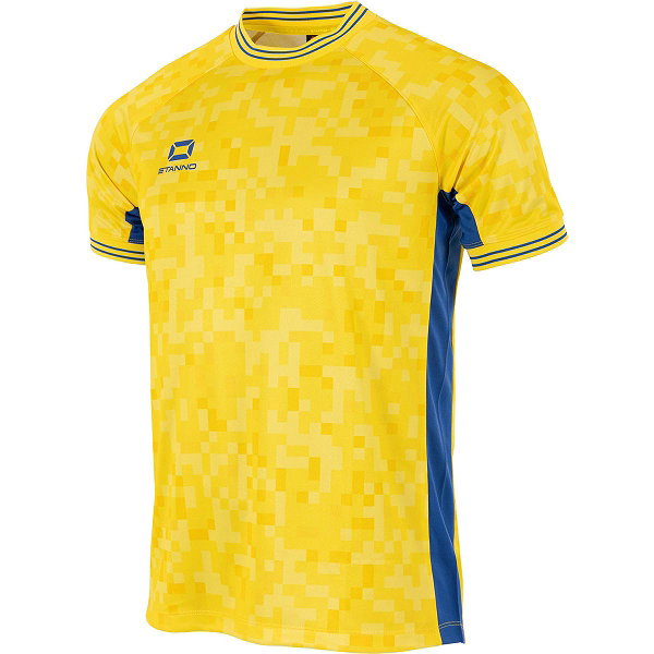 Stanno Pixe Pixel Maillot Manches Courtes Hommes - Jaune / Royal