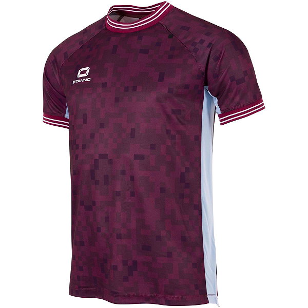 Stanno Pixe Pixel Maillot Manches Courtes Enfants - Bordeaux / Bleu Ciel