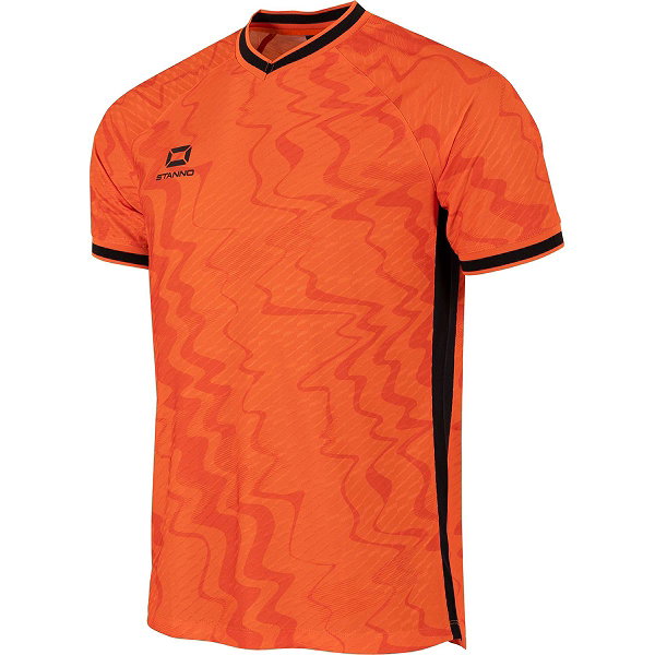 Stanno Wave Maillot Manches Courtes Hommes - Orange / Noir