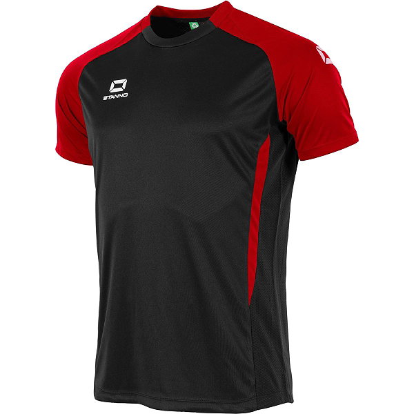 Stanno Stadio Maillot Manches Courtes Hommes - Noir / Rouge