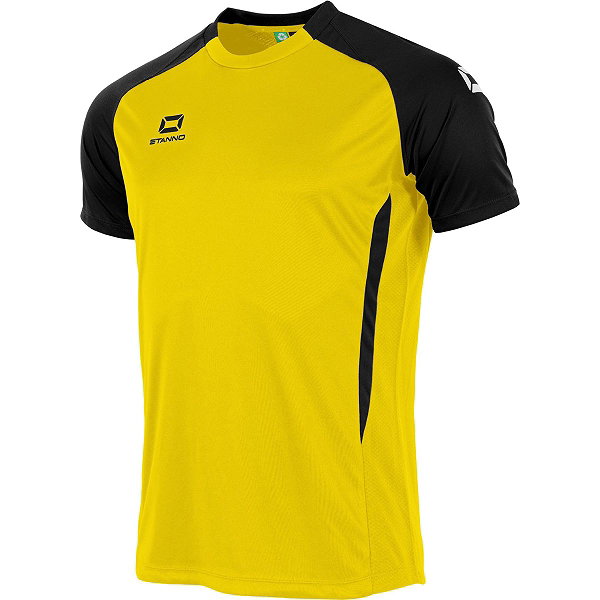 Stanno Stadio Maillot Manches Courtes Hommes - Jaune / Noir