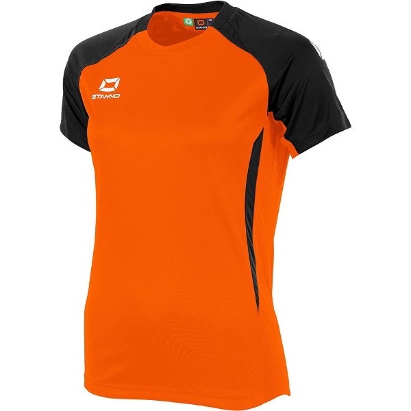 Stanno Stadio Maillot Manches Courtes Femmes - Orange / Noir