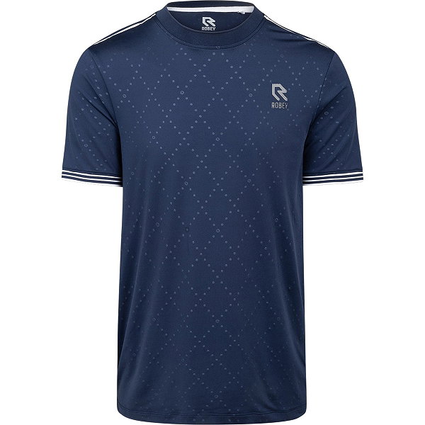 Robey Tennis Cross T-Shirt Round Neck Hommes - Marine