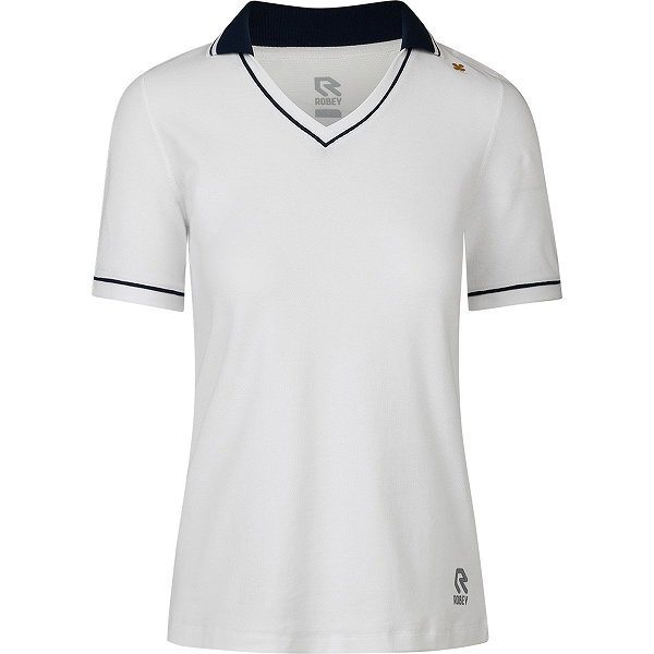 Robey Tennis Court V-Neck Polo Femmes - Blanc